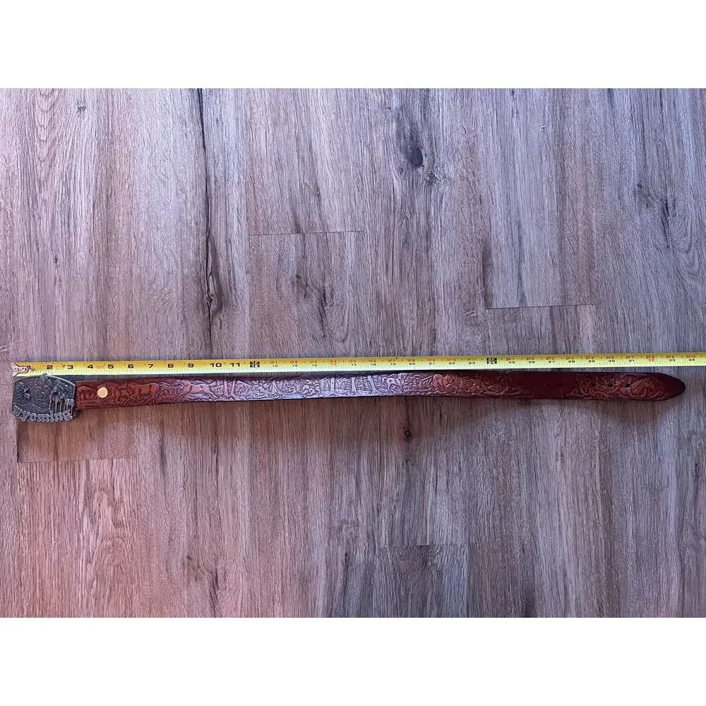 Leather Wyoming Belt Siskiyou Leather & Buckle Co 1982 Statehood 44th State